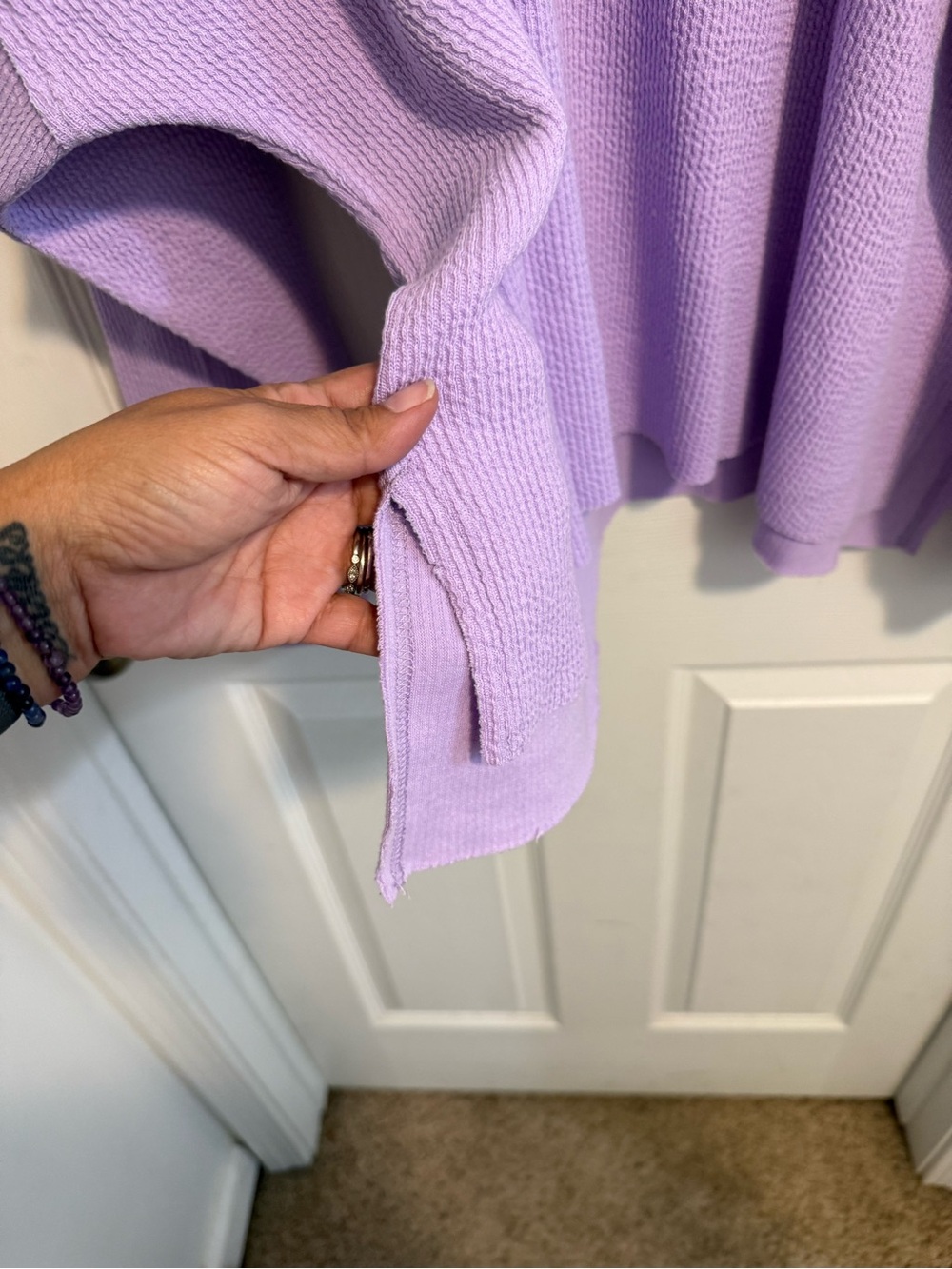 NWT Maurice’s Lilac Waffle Knit Oversized Pullover - Picture 6 of 7